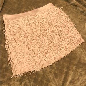 BRAND NEW Blush pink fringe skirt